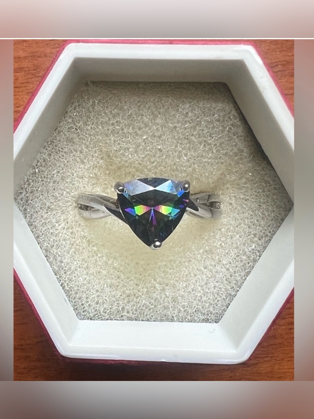 Mystic Fire Topaz 9.25 silver ring